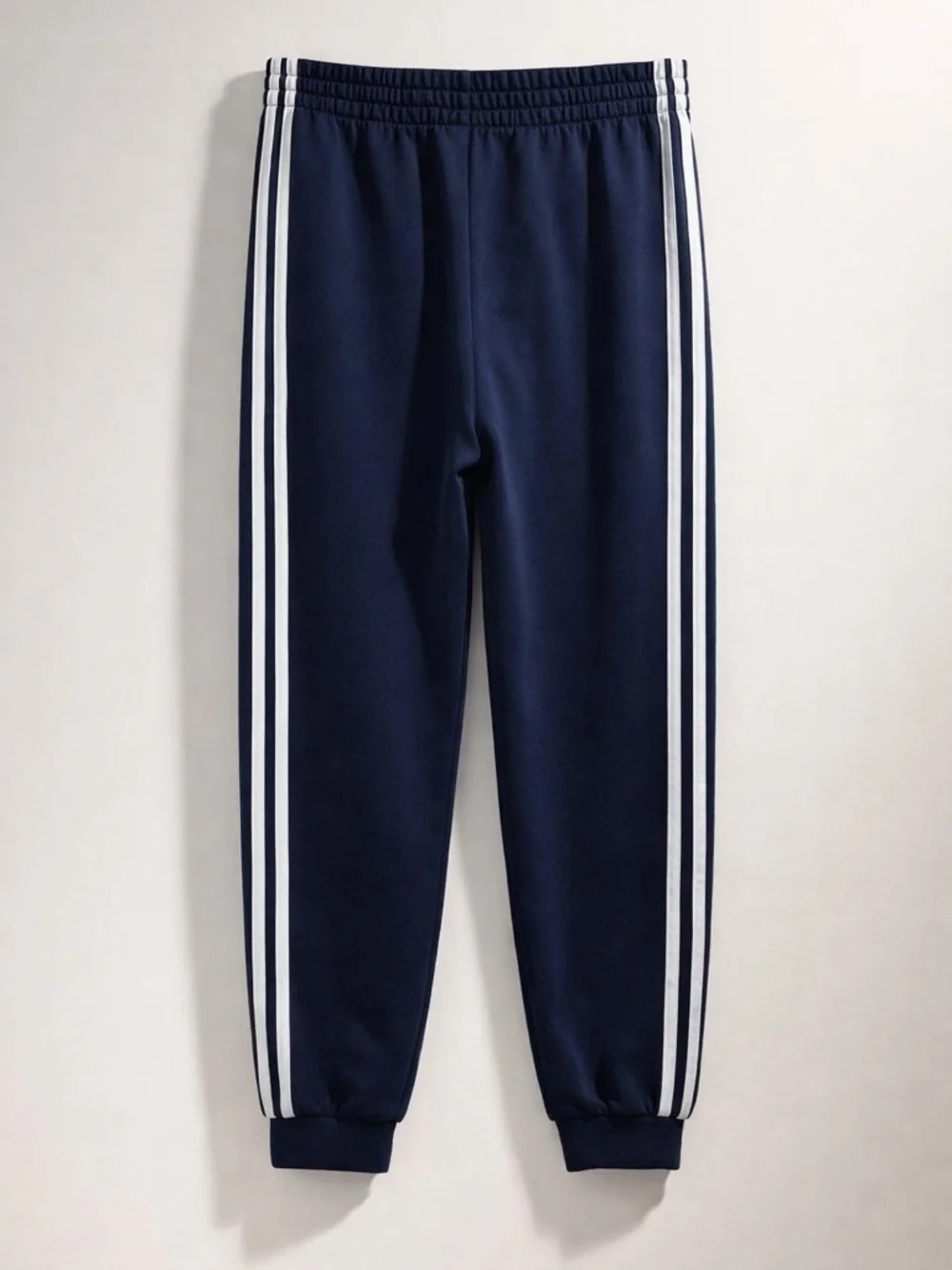 adidas Navy Sweat Joggers with White Side Stripes - Picture 2 of 5